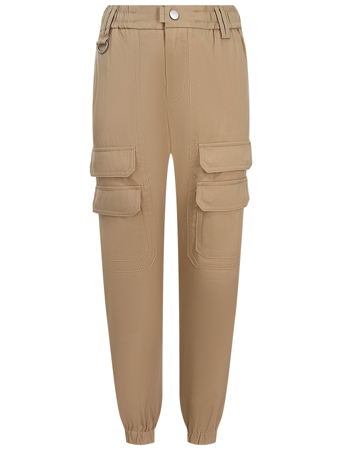 Бежевые брюки с накладными карманами