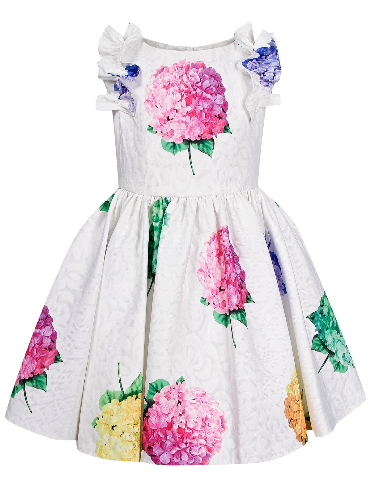 Платье с принтом гортензия