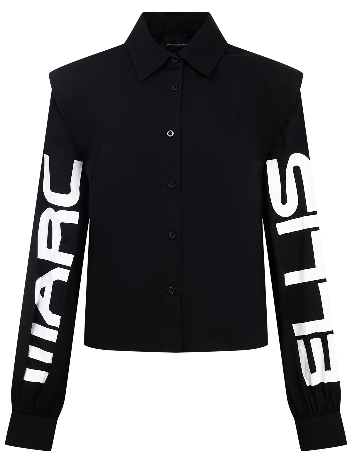 Рубашка с принтом на рукавах