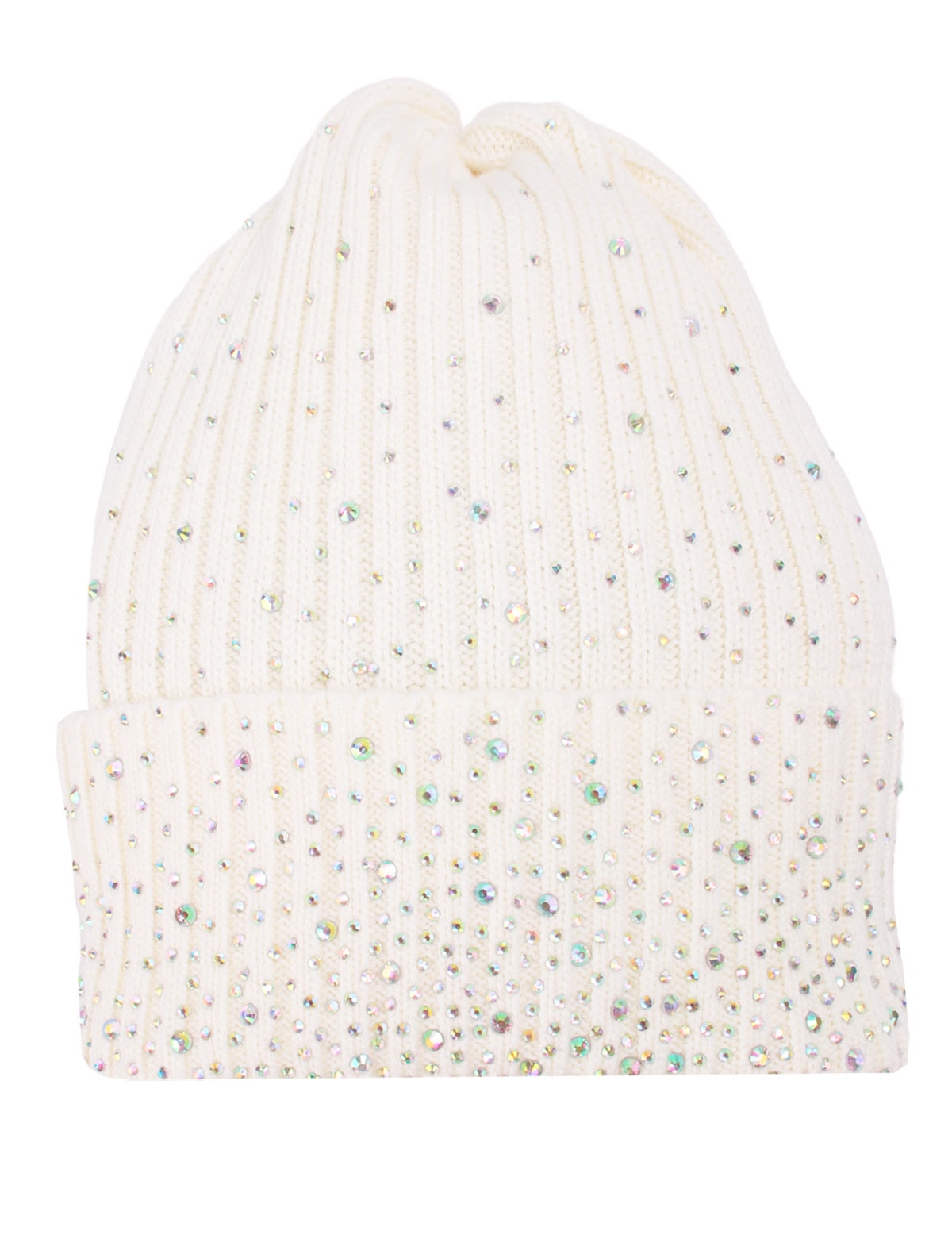 Хлопковая шапка со стразами