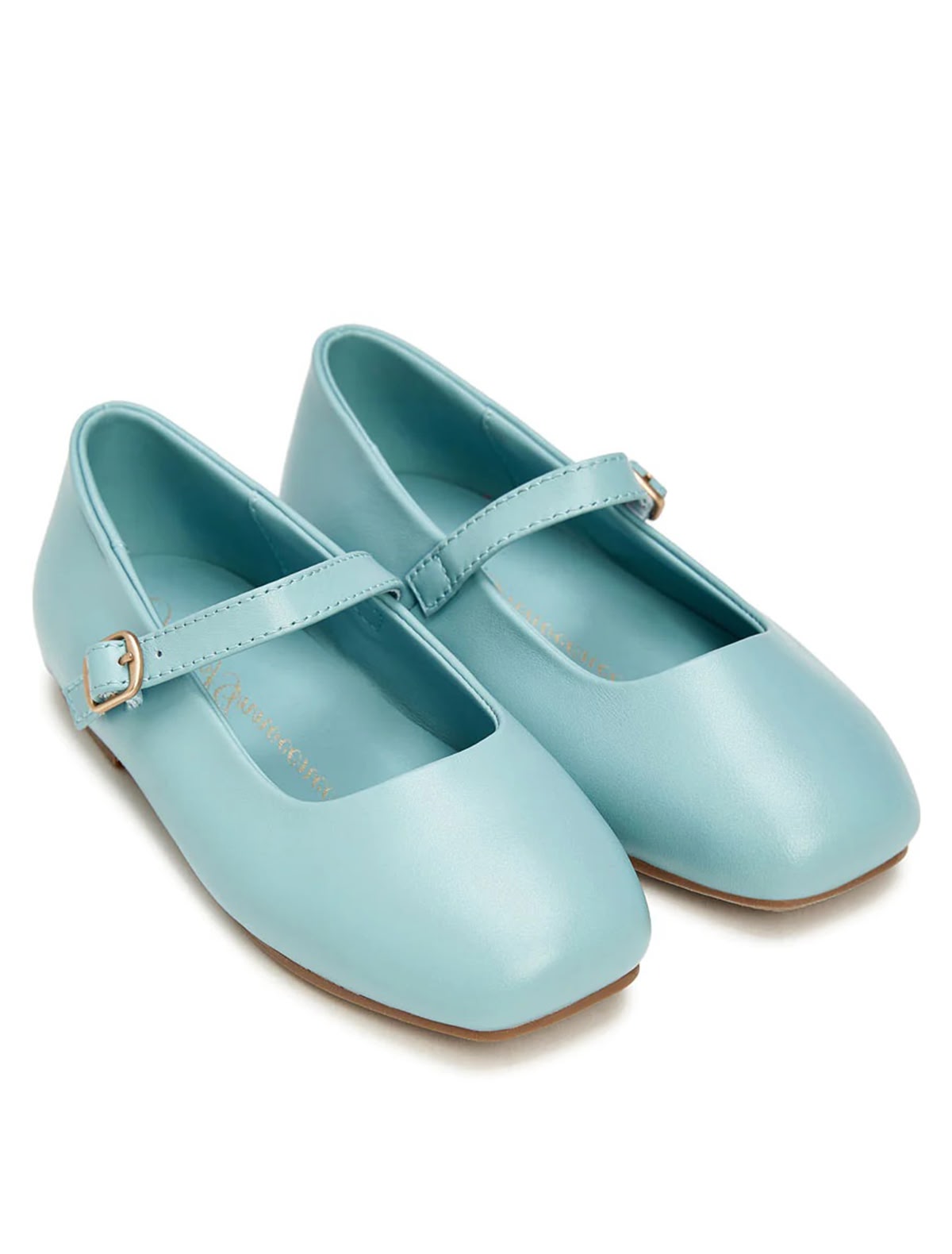 Голубые туфли из мягкой натуральной кожи