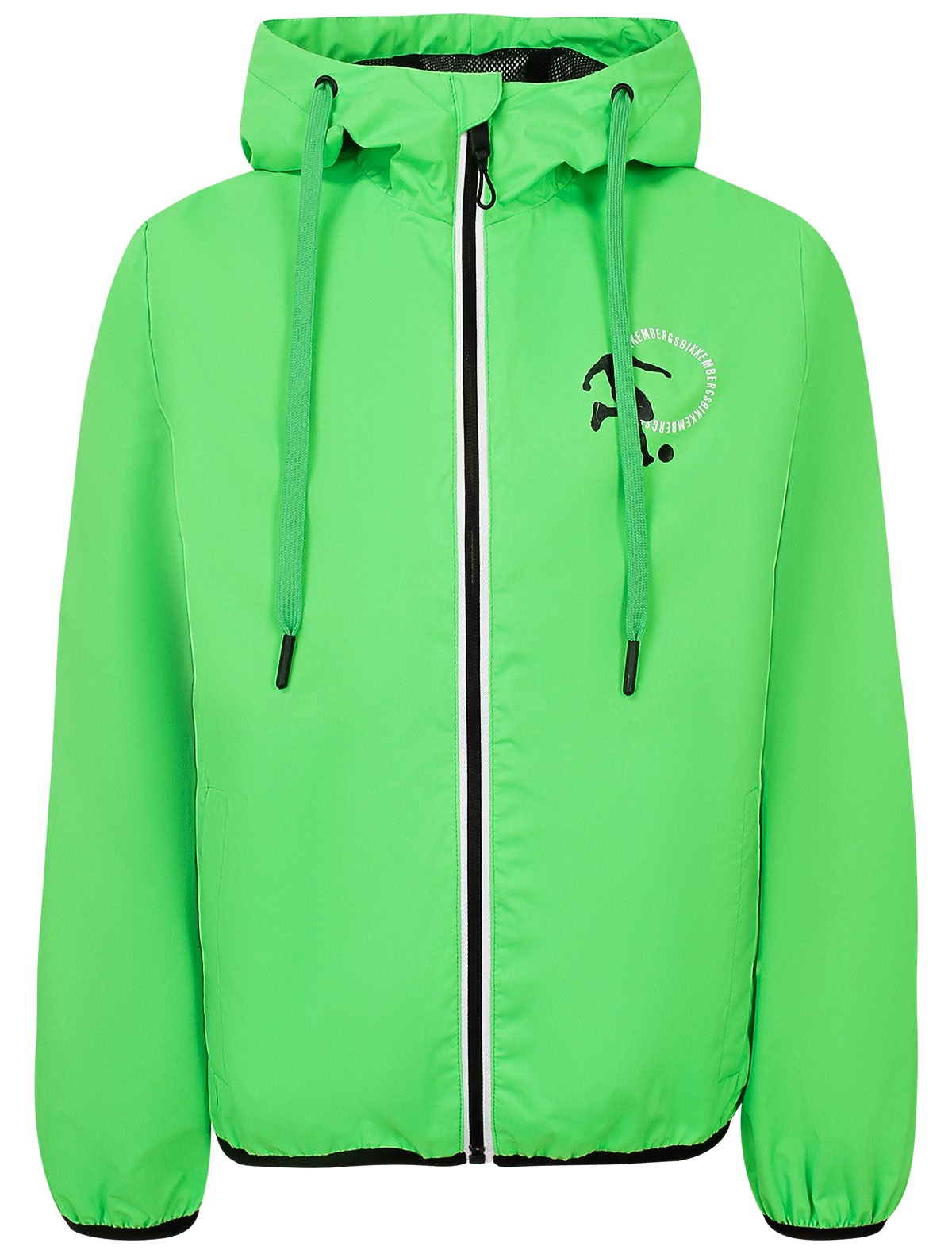 Зелёная ветровка с капюшоном