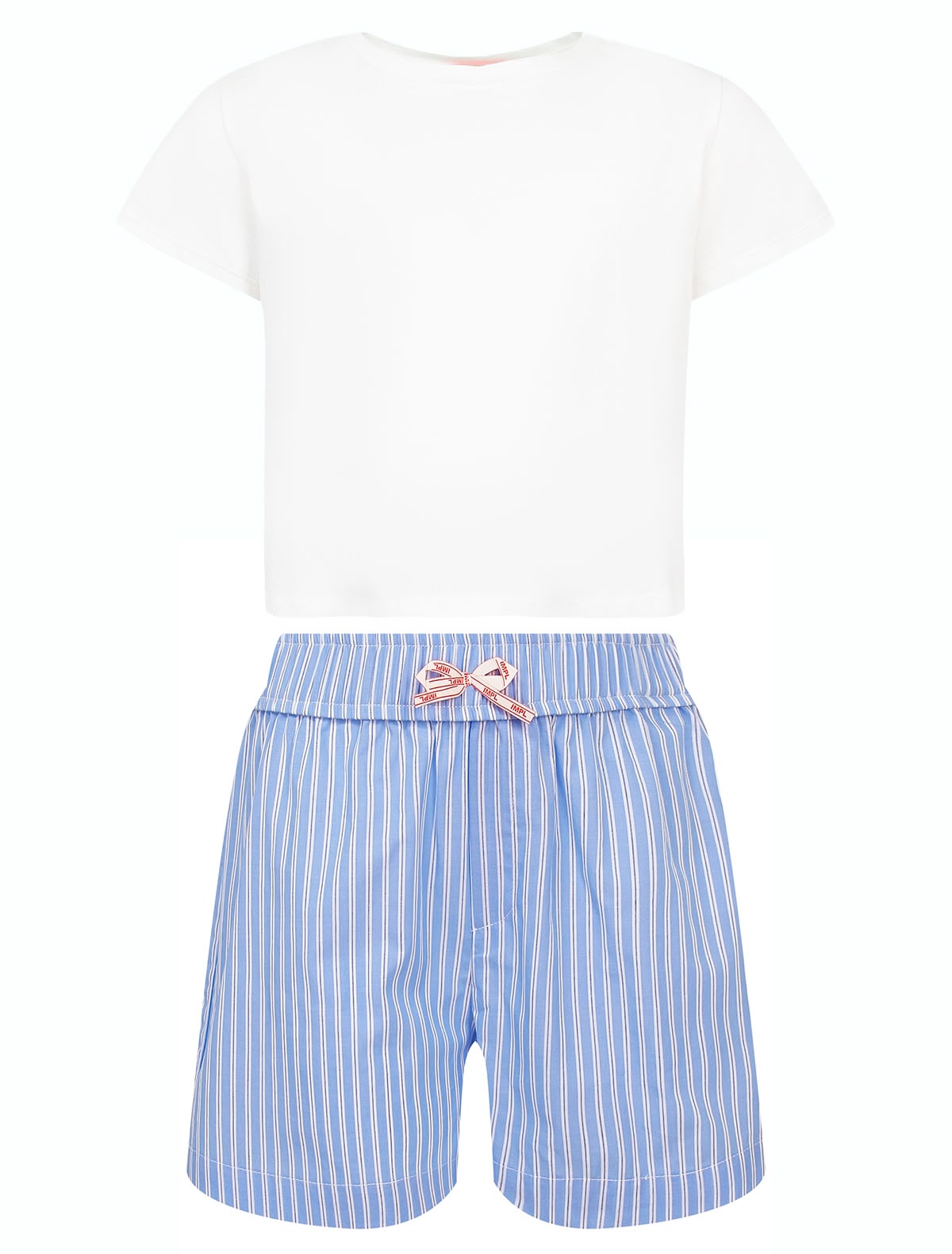 Комплект из футболки и шорт в полоску