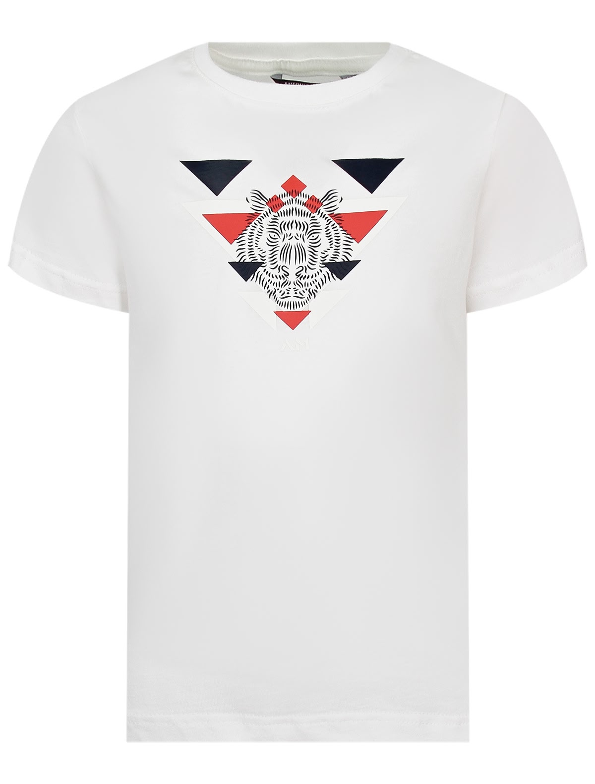 Белая футболка с геометрическим принтом