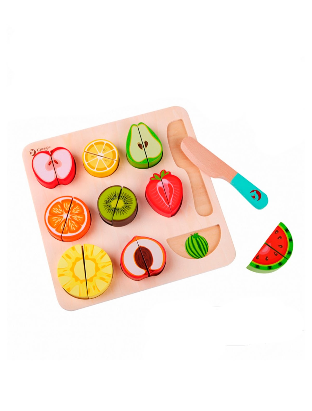 Пазл с разделочной доской и ножиком: Нарезаем фрукты