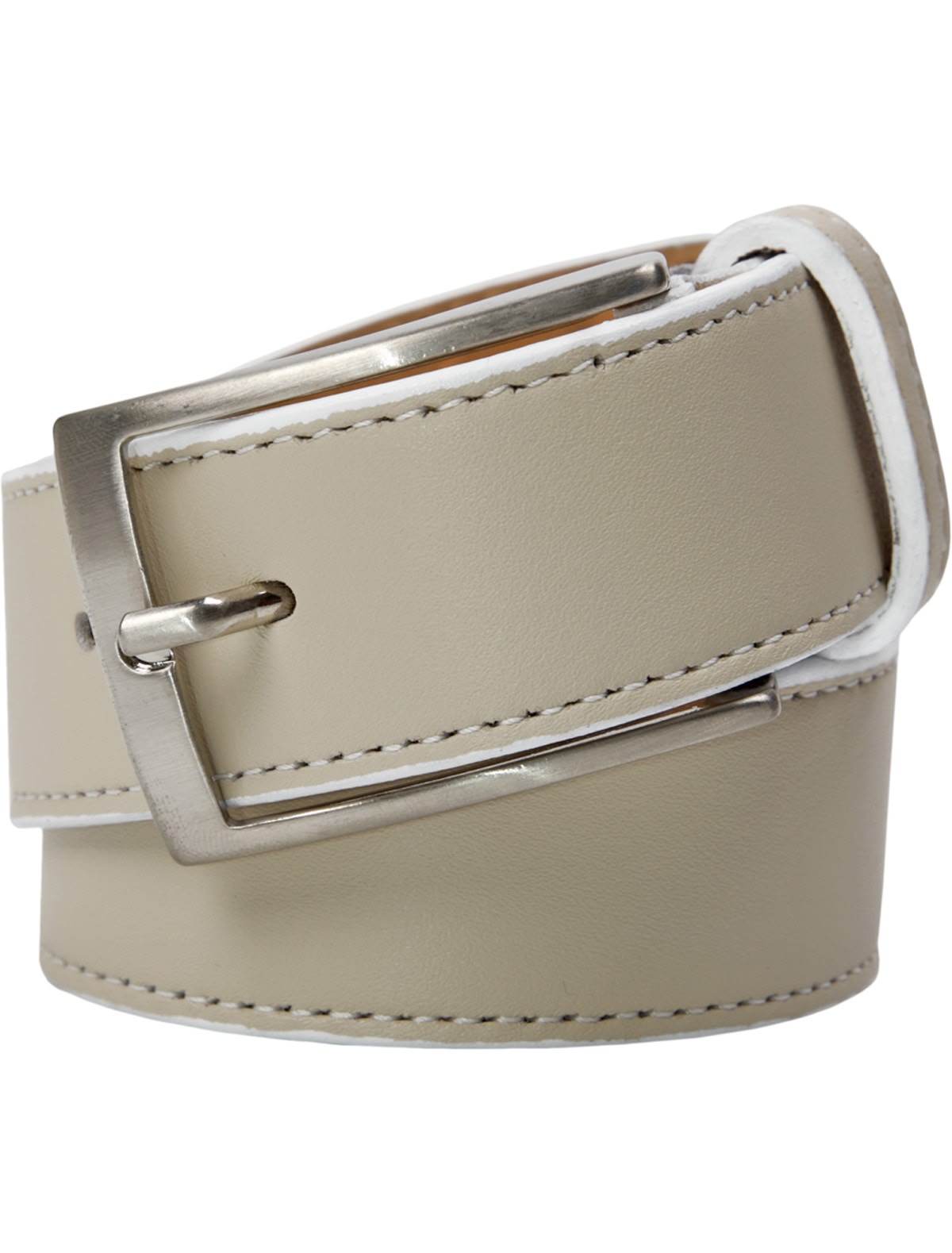 Бежевый ремень из натуральной кожи