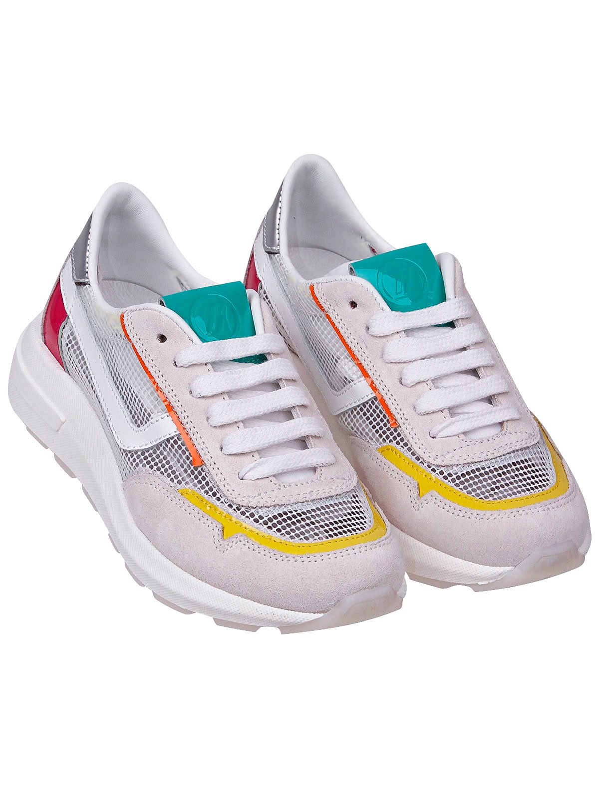 Кроссовки из натуральной кожи с текстильными вставками