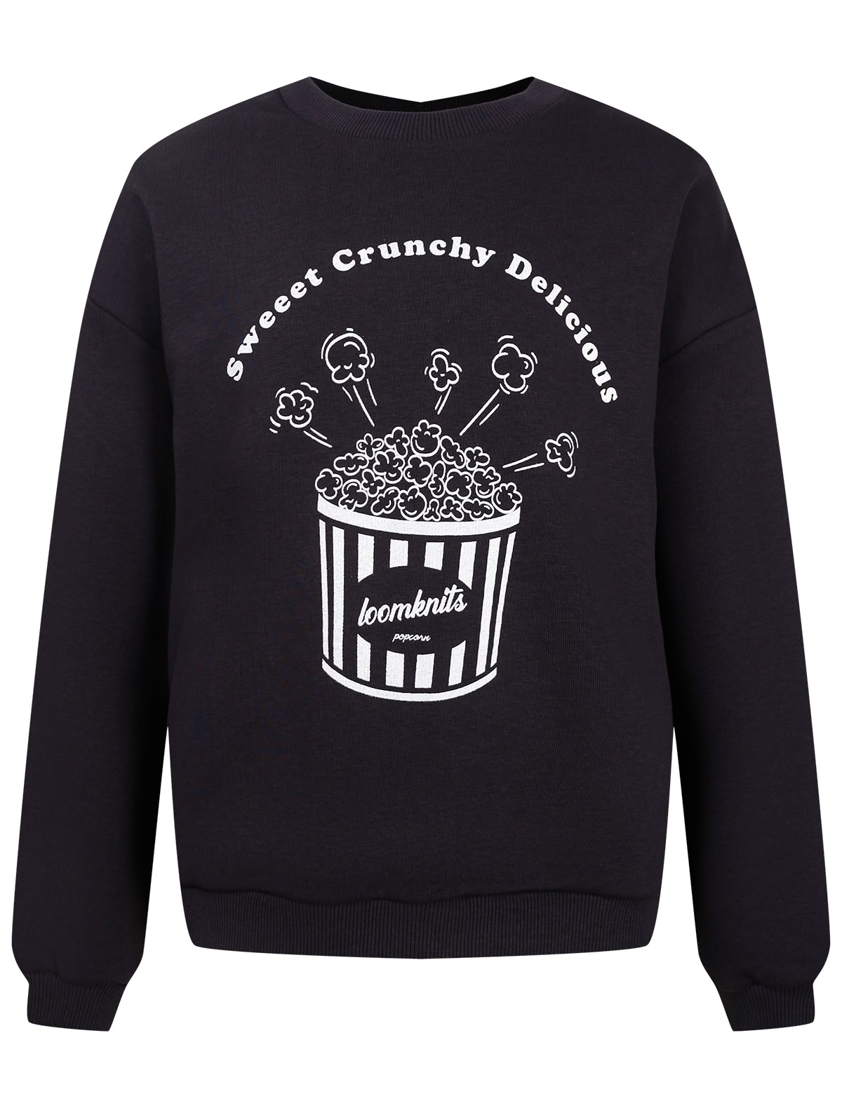 Черный свитшот с попкорном