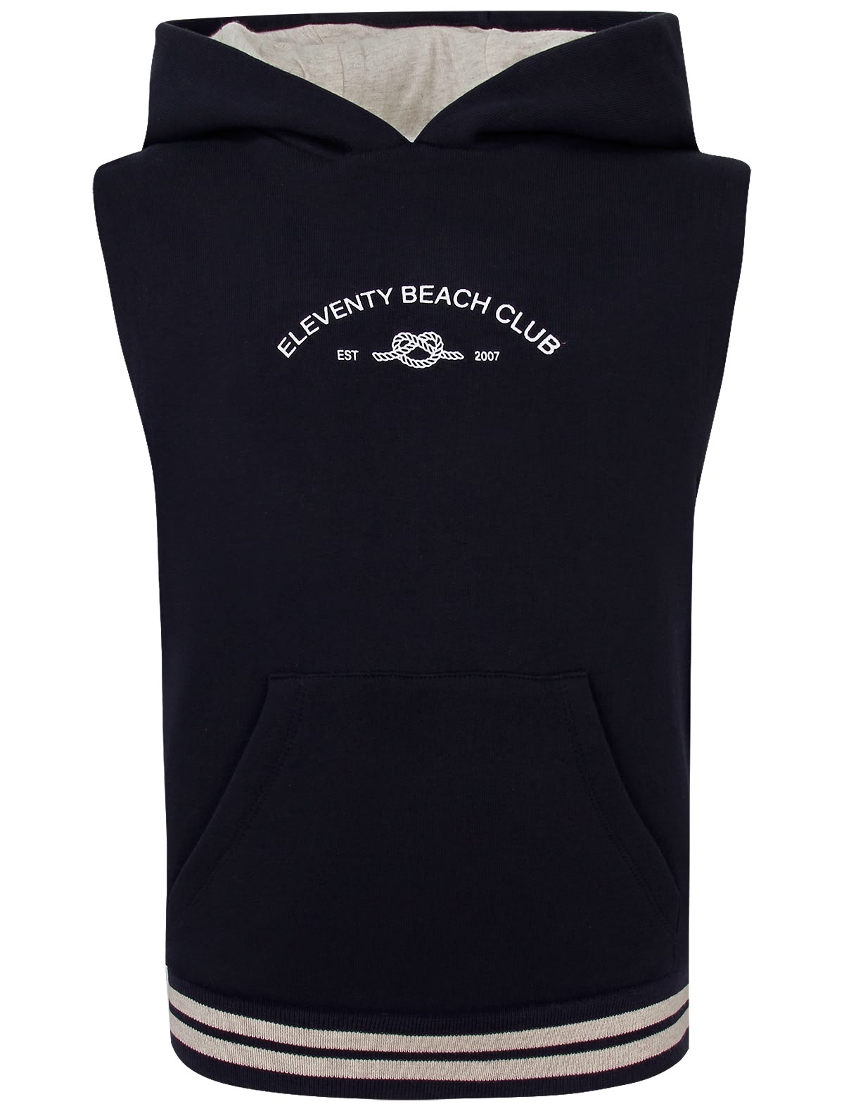 Синий жилет с капюшоном