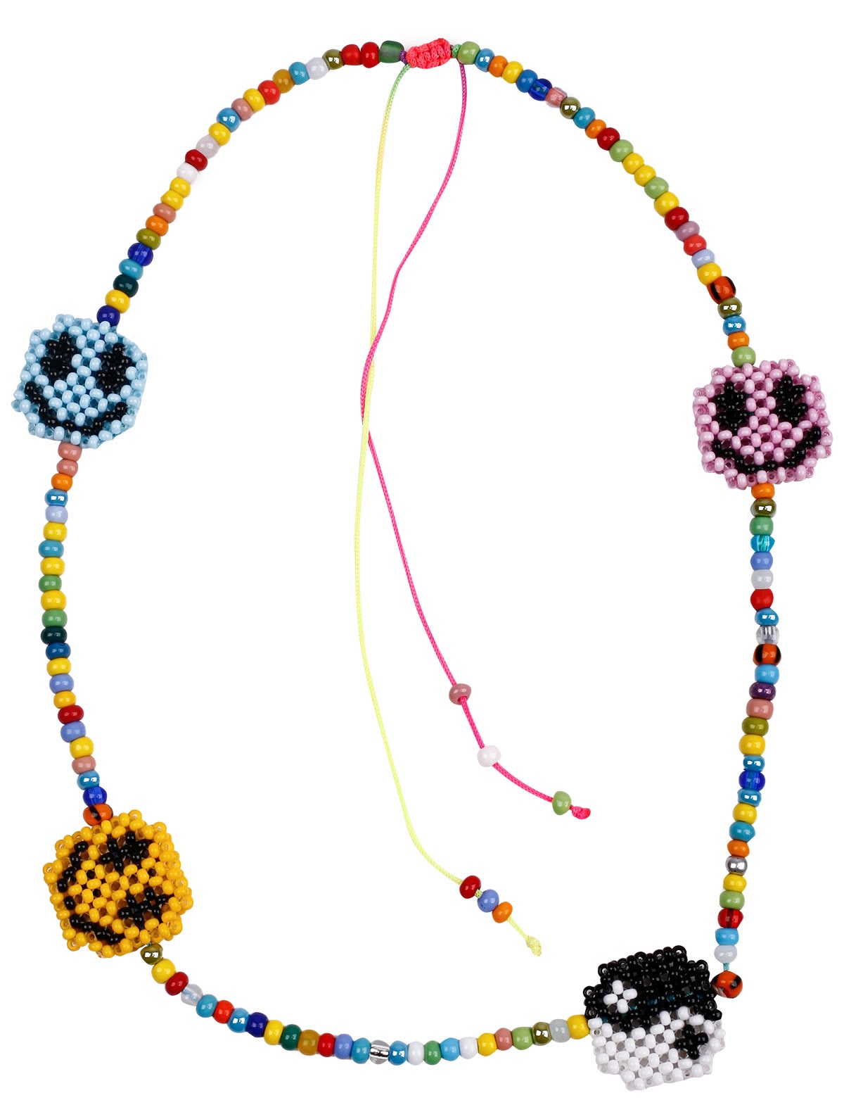Разноцветное колье из бисера Инь Ян