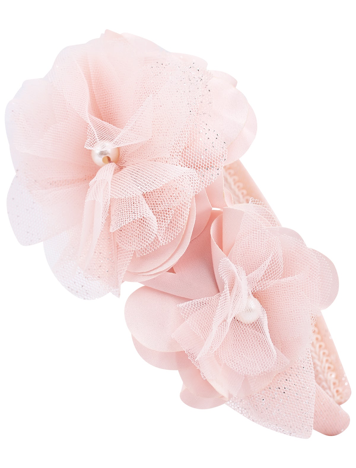 Розовый цветочный ободок