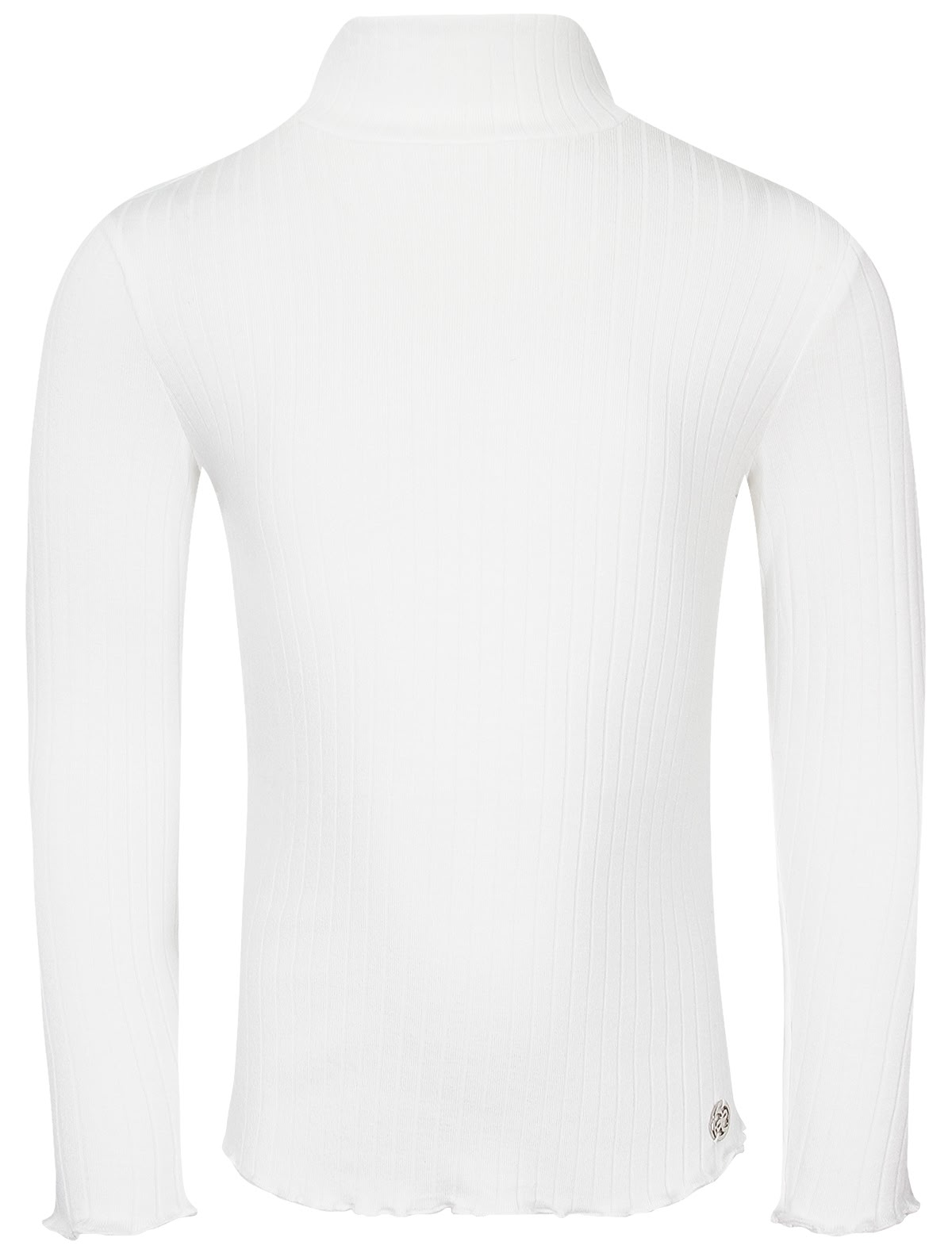 Белая водолазка в рубчик