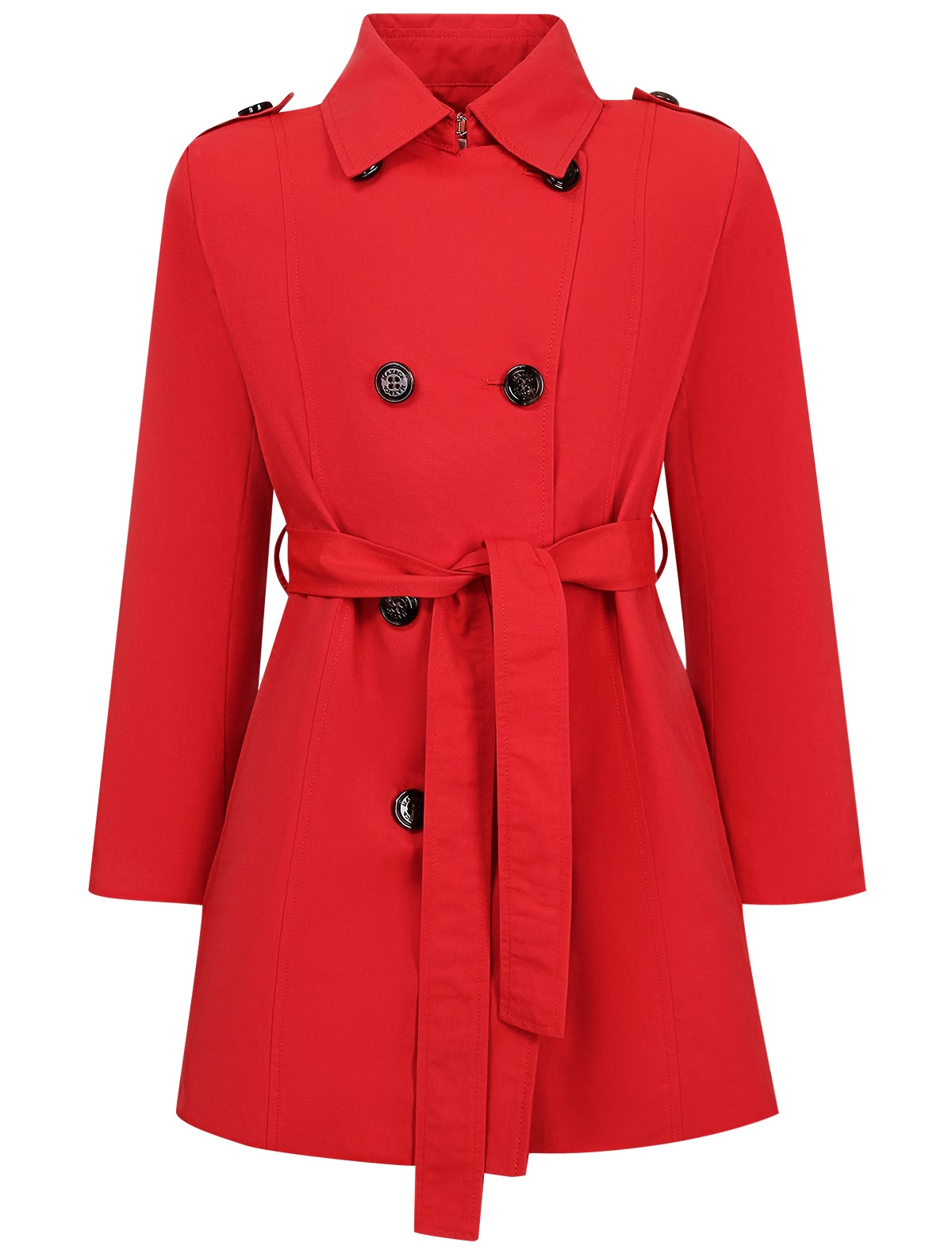 Двубортный красный плащ