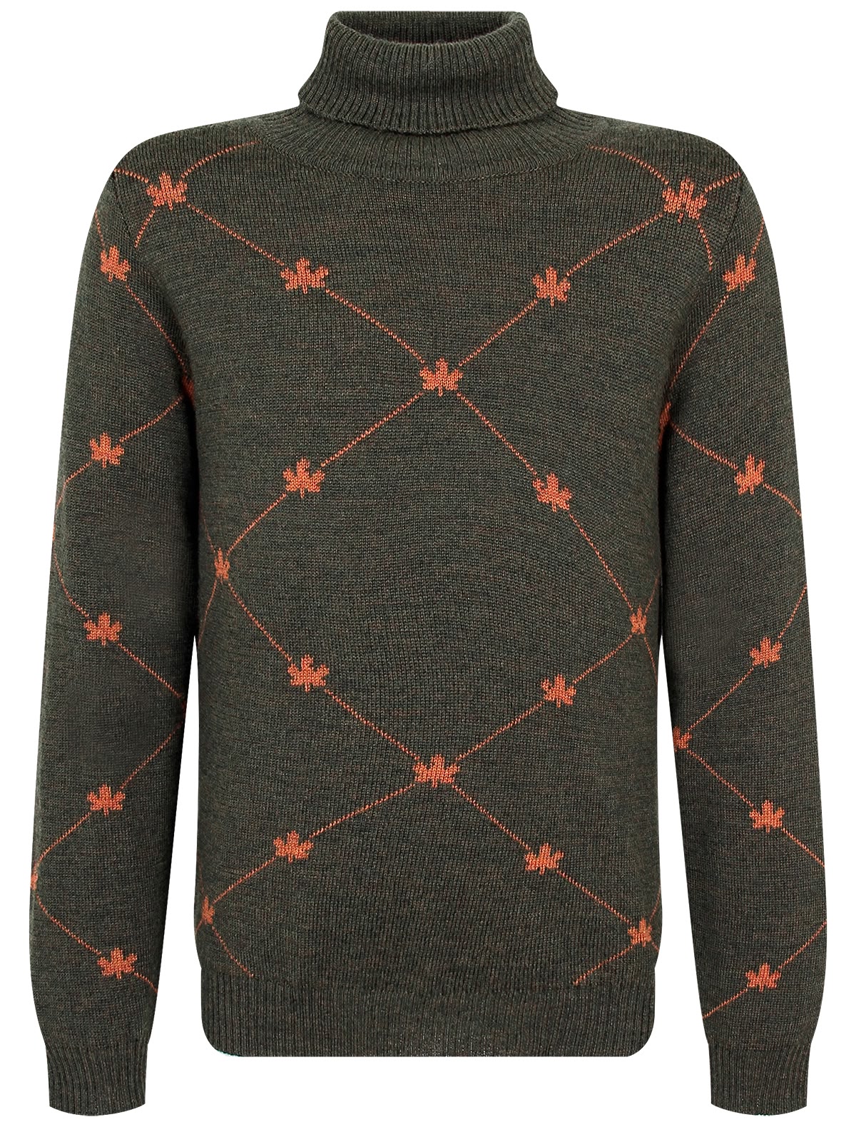 Водолазка цвета хаки с узором