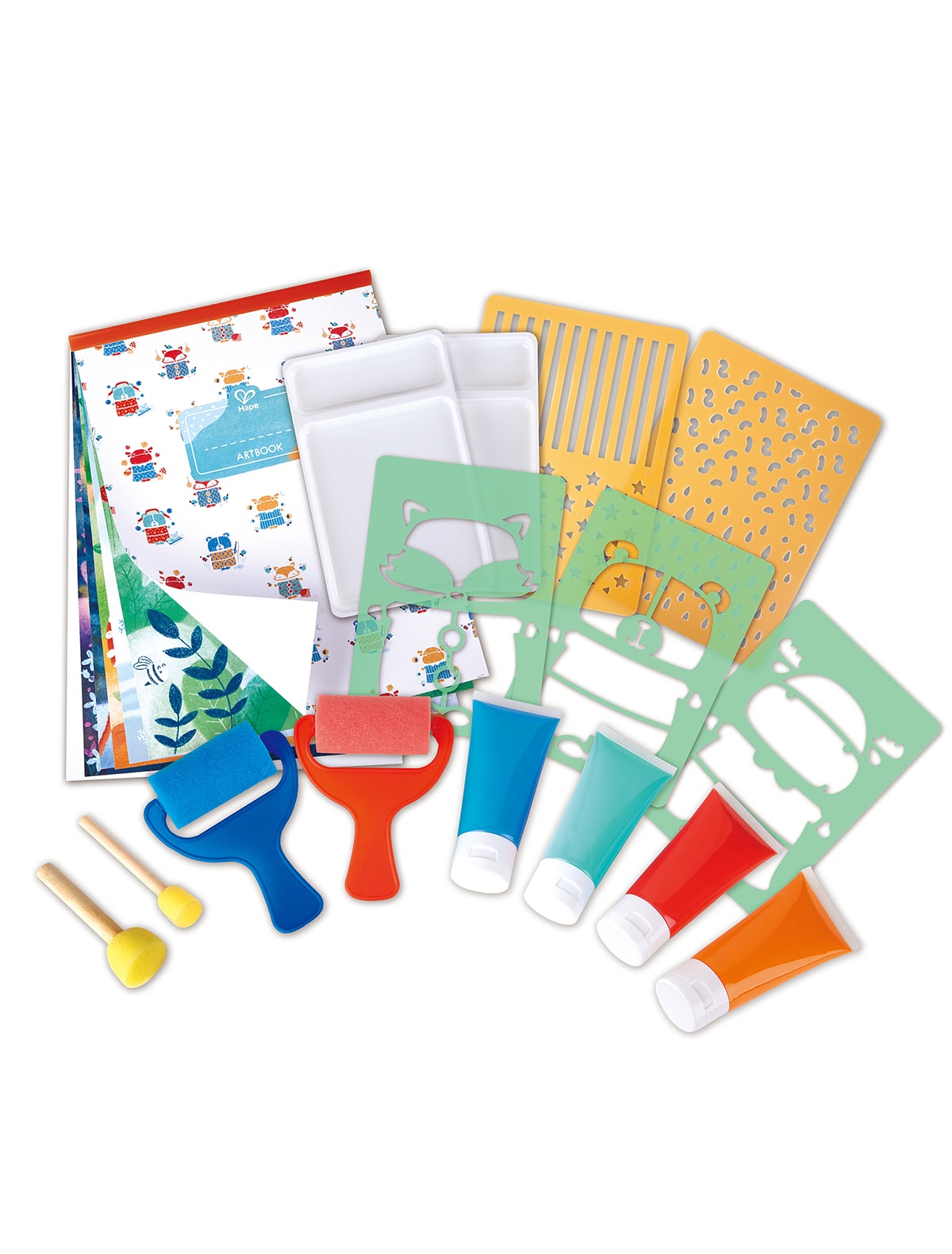 Игровой набор для рисования губкой и валиками по трафаретам