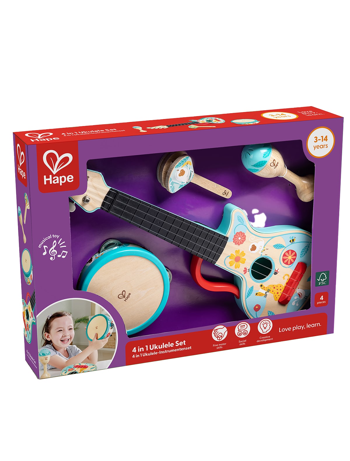 Игровой набор  музыкальных инструментов, 4в1