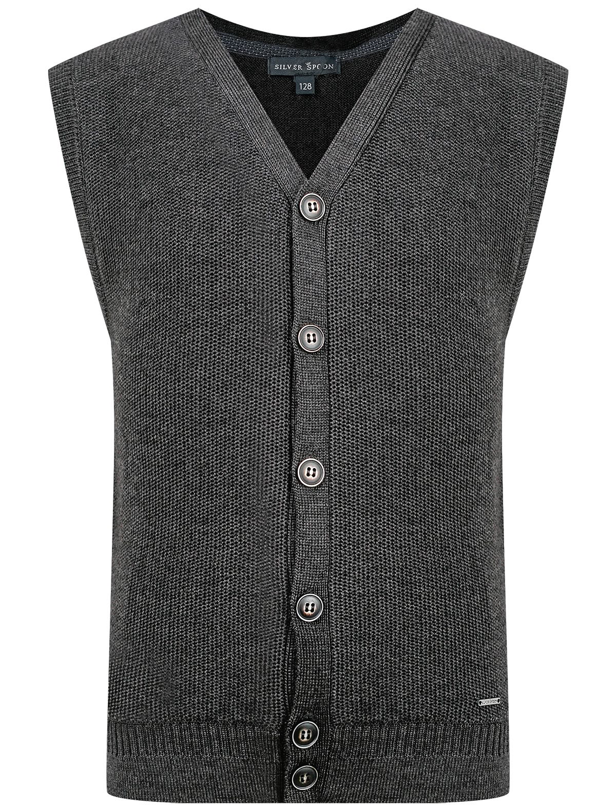 Серый жилет на пуговицах