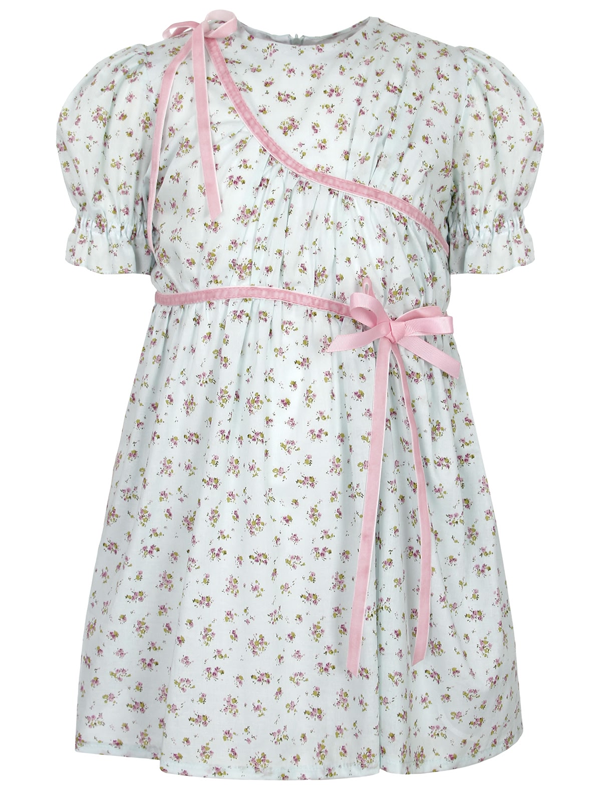 Платье с цветочным принтом декорированное лентой