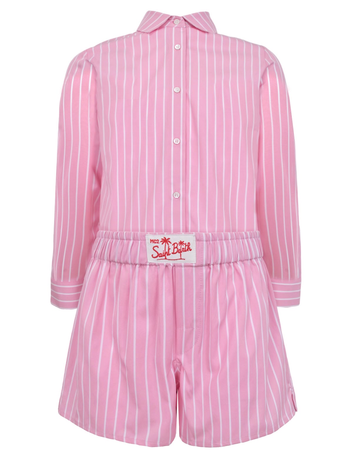 Комплект из шорт и рубашки в полоску