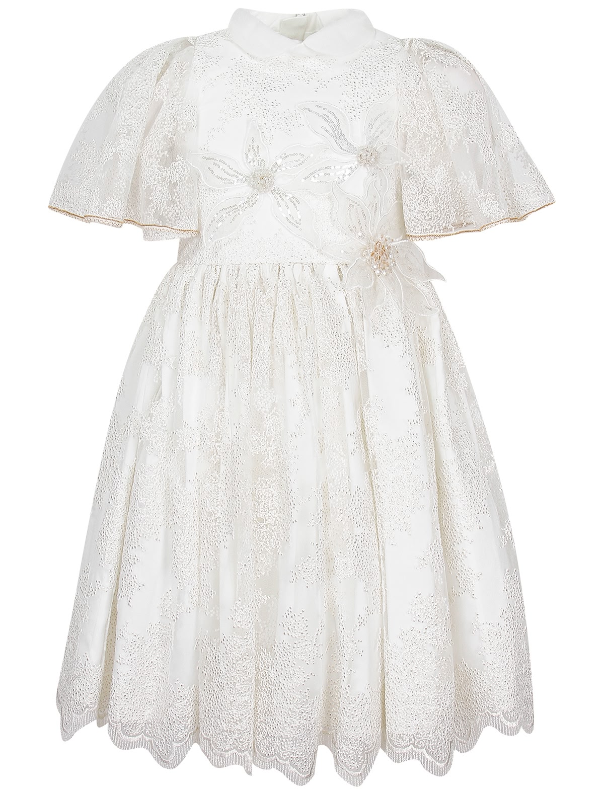 Кружевное белое платье