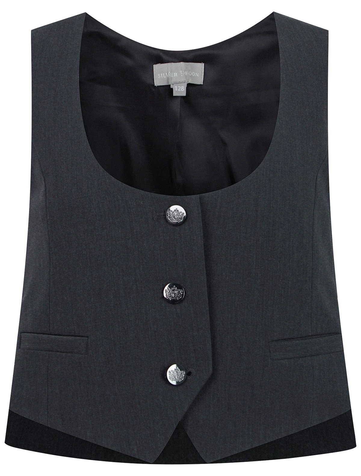 Серый жилет с овальным вырезом