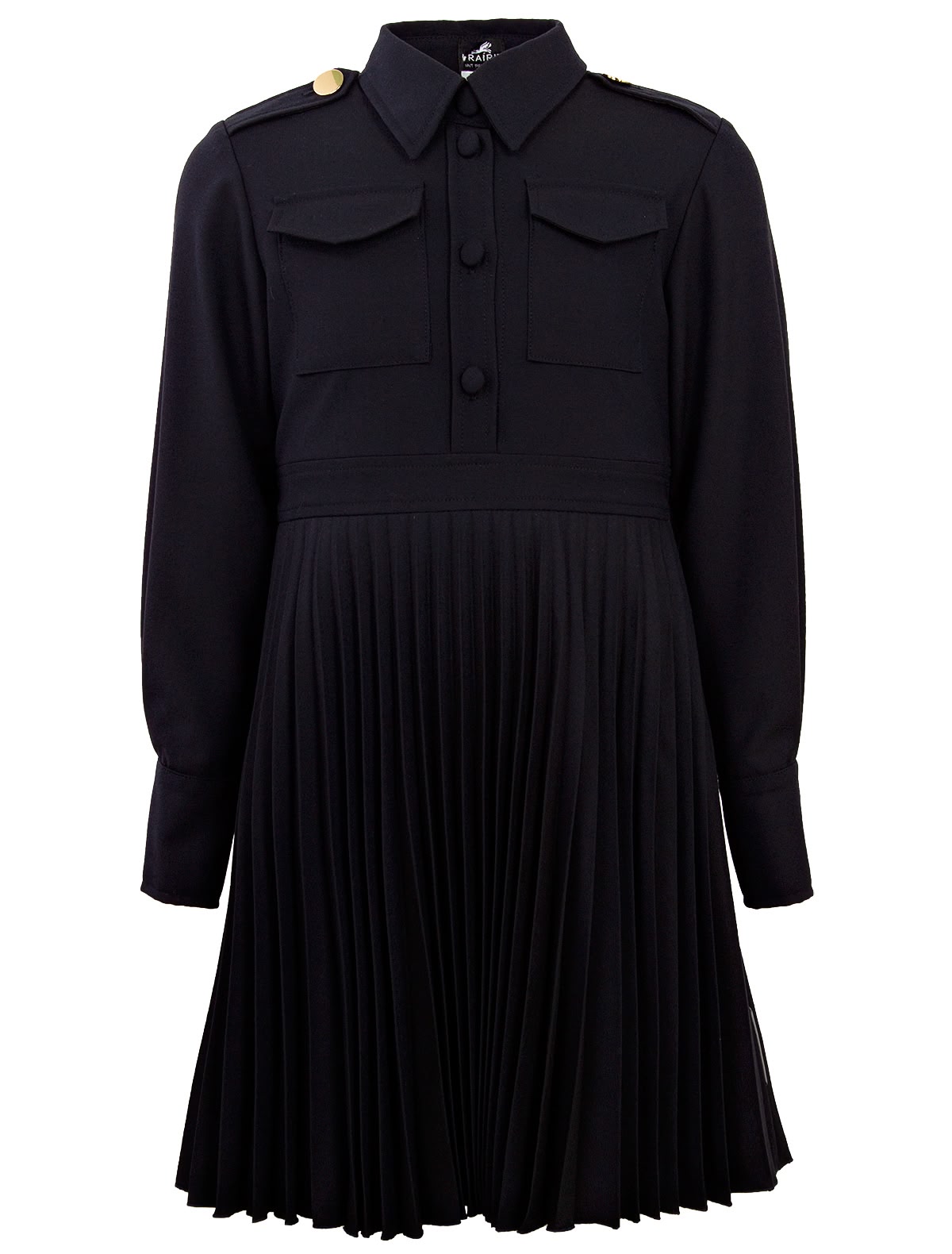 Тёмно-синее платье гофре