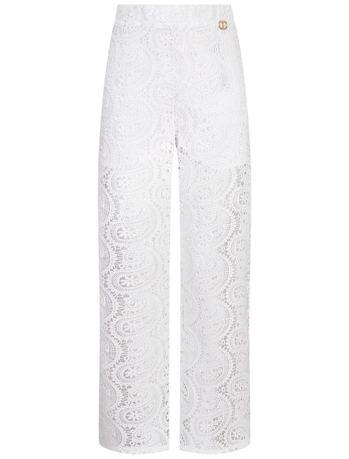 Белые кружевные брюки