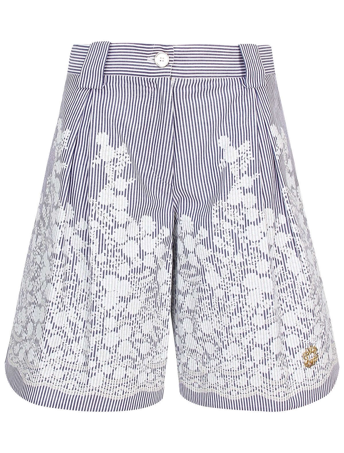 Синие шорты с кружевом