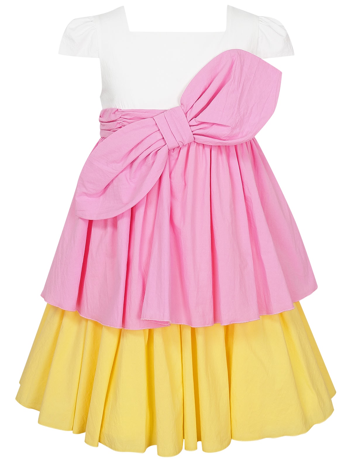 Двухцветное ярусное платье