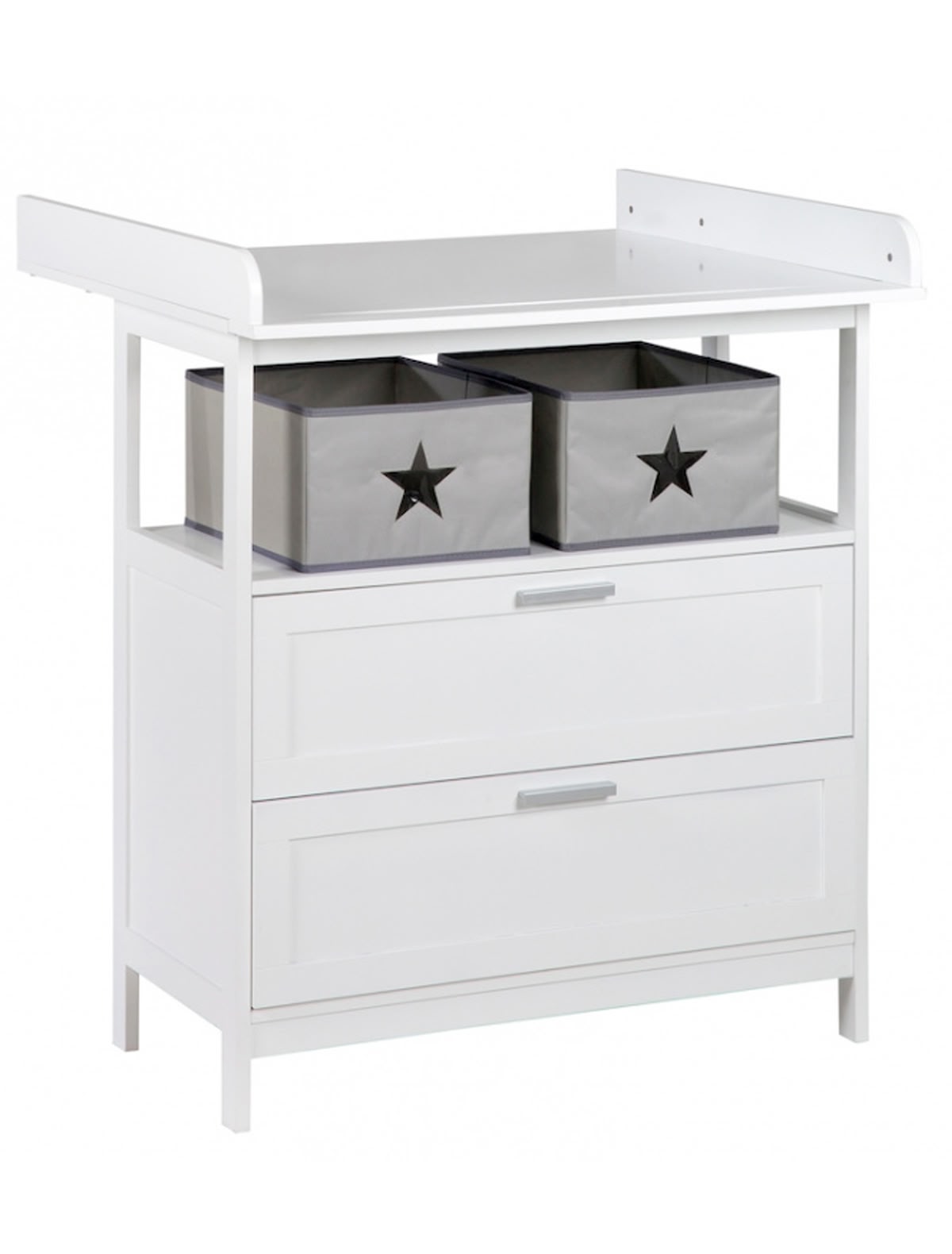 Пеленальный комод с ящиками Hamburg белого цвета