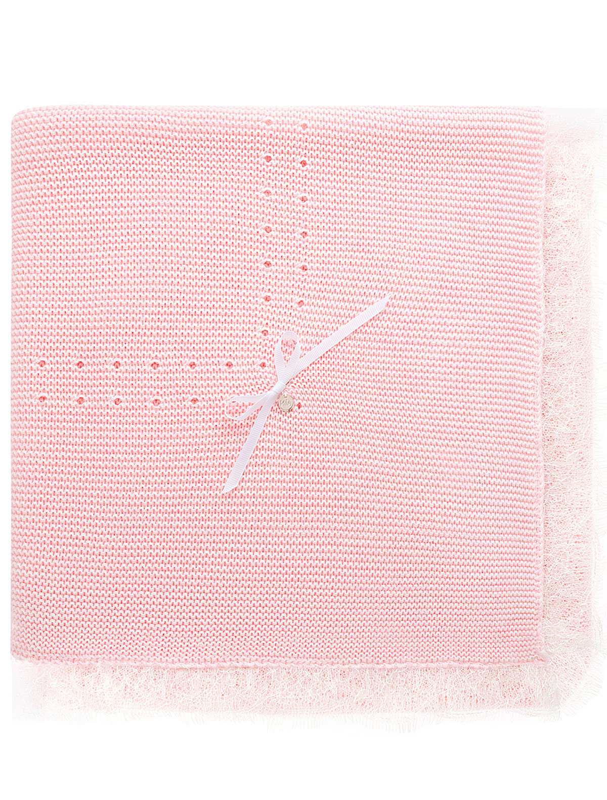 Розовый плед из хлопка 100x100см