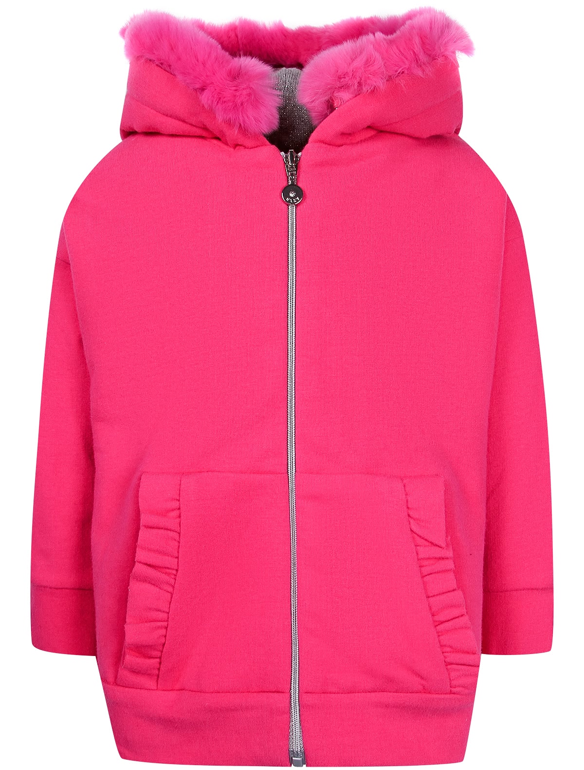 Толстовка с отделкой из натурального меха