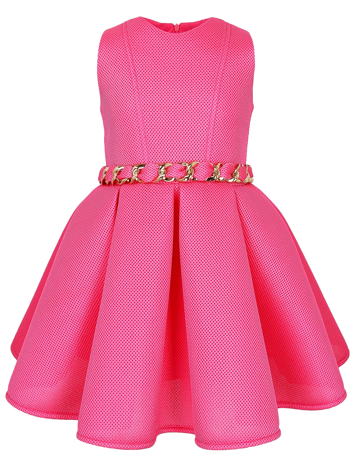 Ярко-розовое платье с цепью на талии