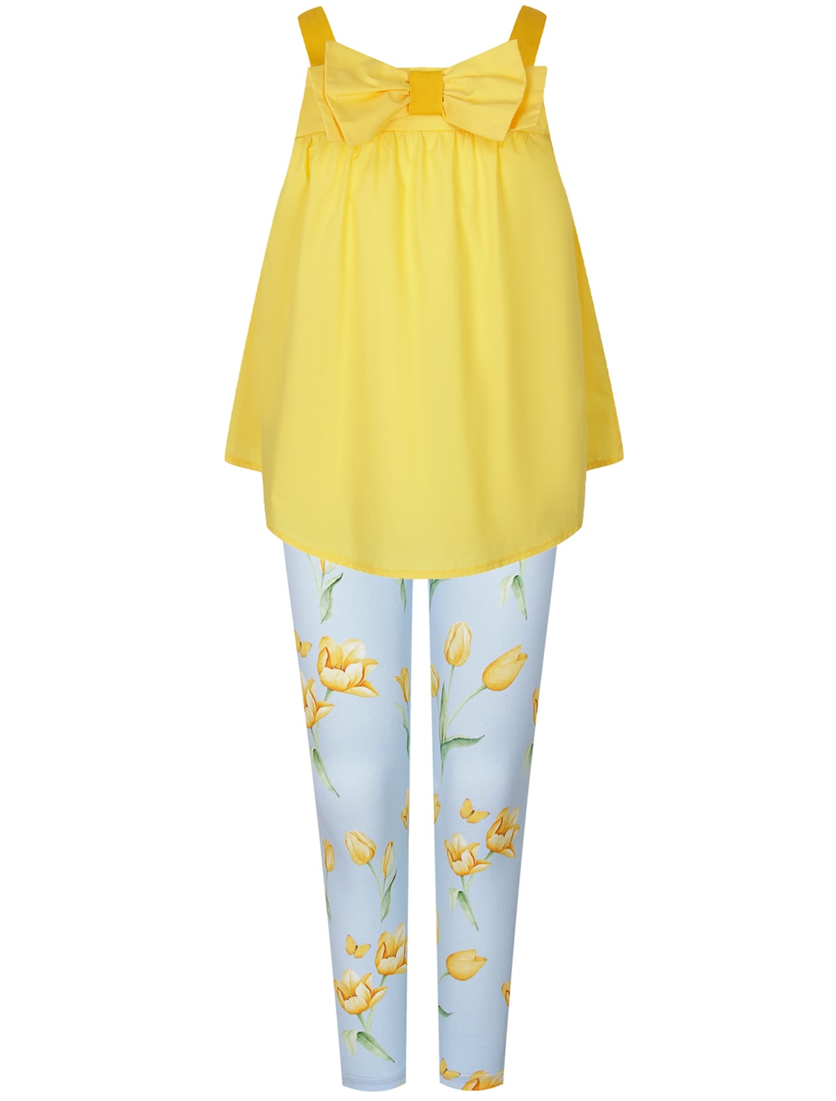 Комплект из топа и леггинсов с цветочным принтом