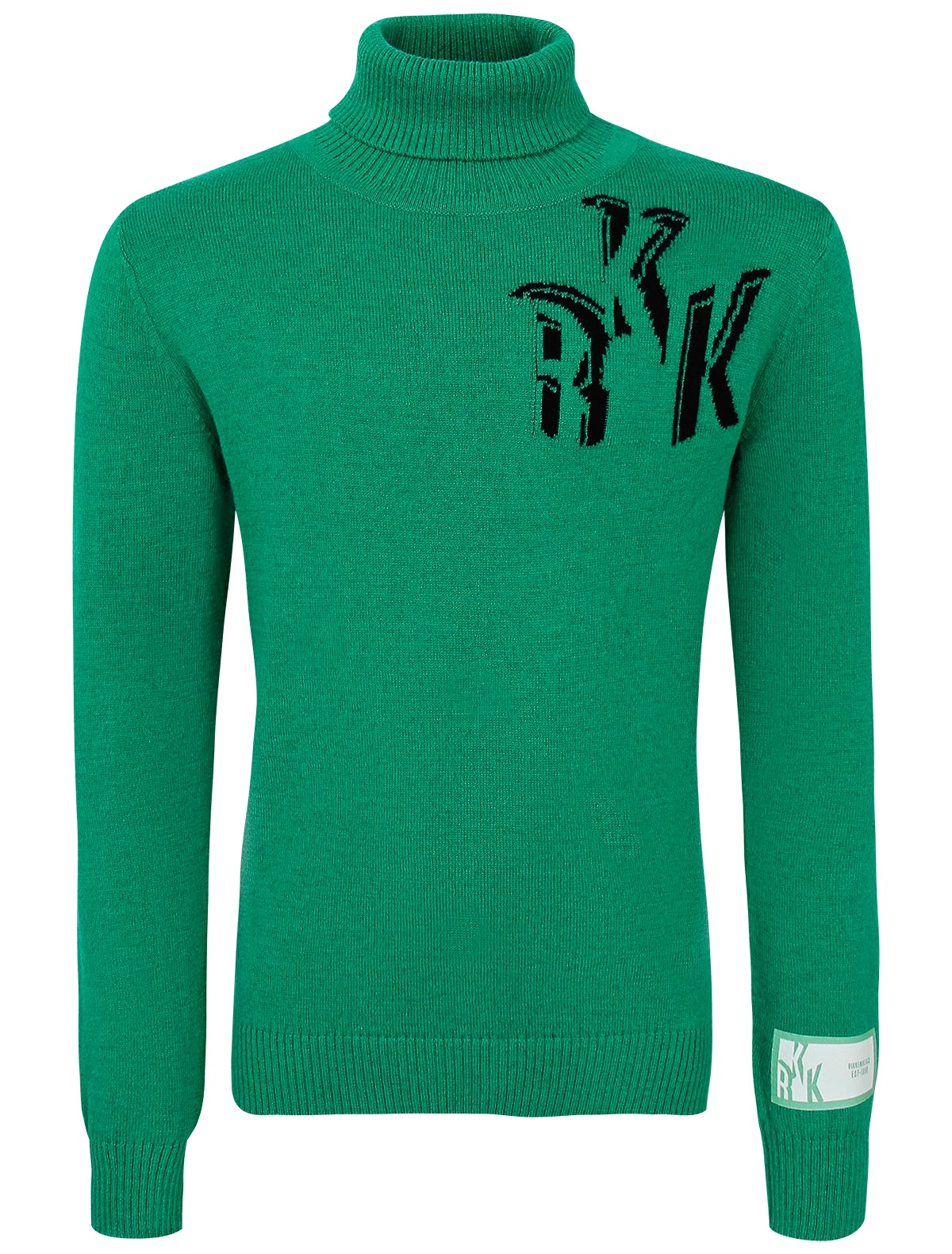 Зелёная водолазка с логотипом