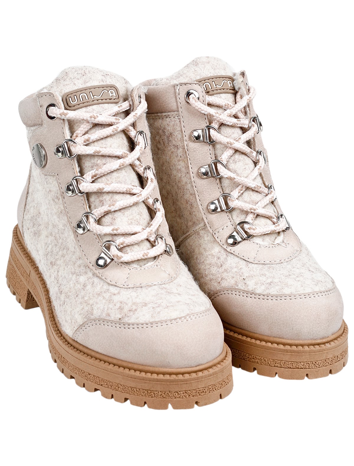 бежевые Ботинки на рельефной подошве