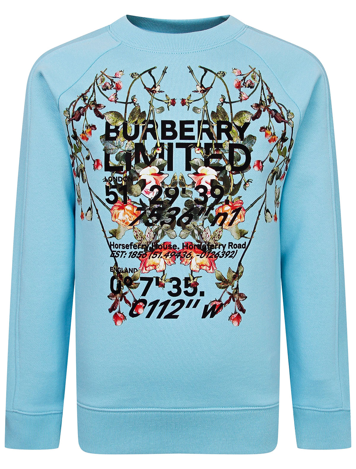 Свитшот Burberry 2310072, цвет голубой, размер 11