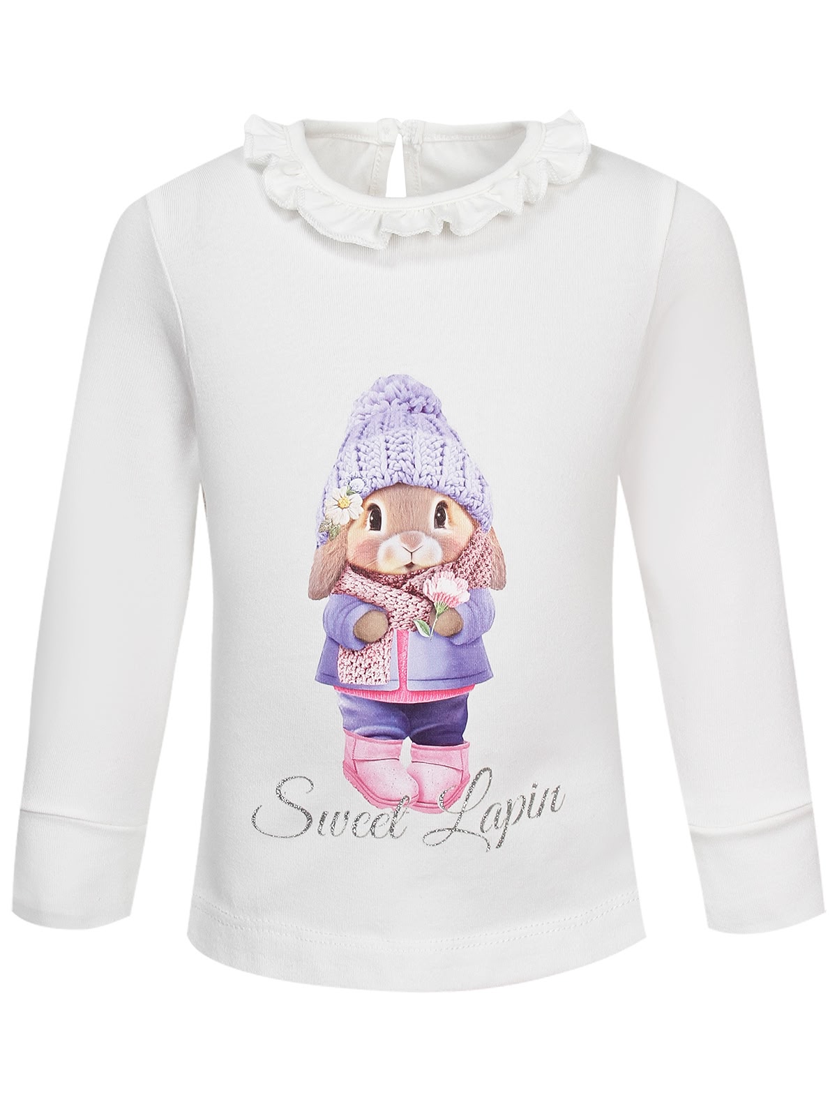 Лонгслив с зайкой в шапочке