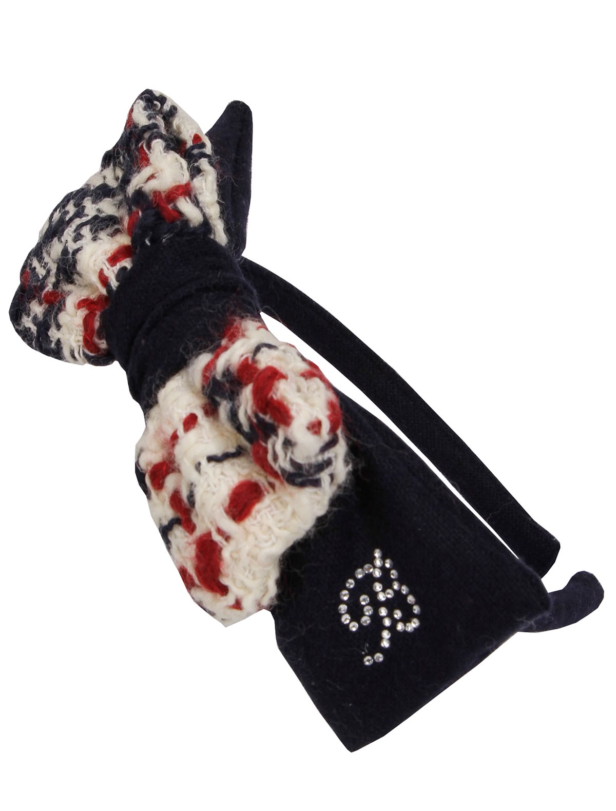 Ободок с твидовым бантом