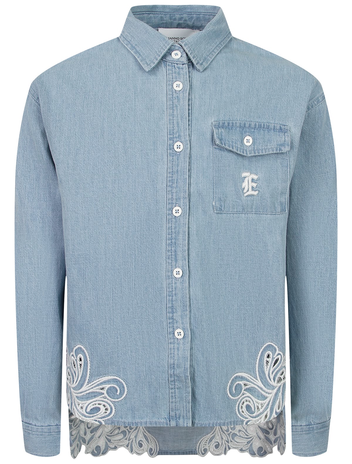 Джинсовая рубашка с вышивкой