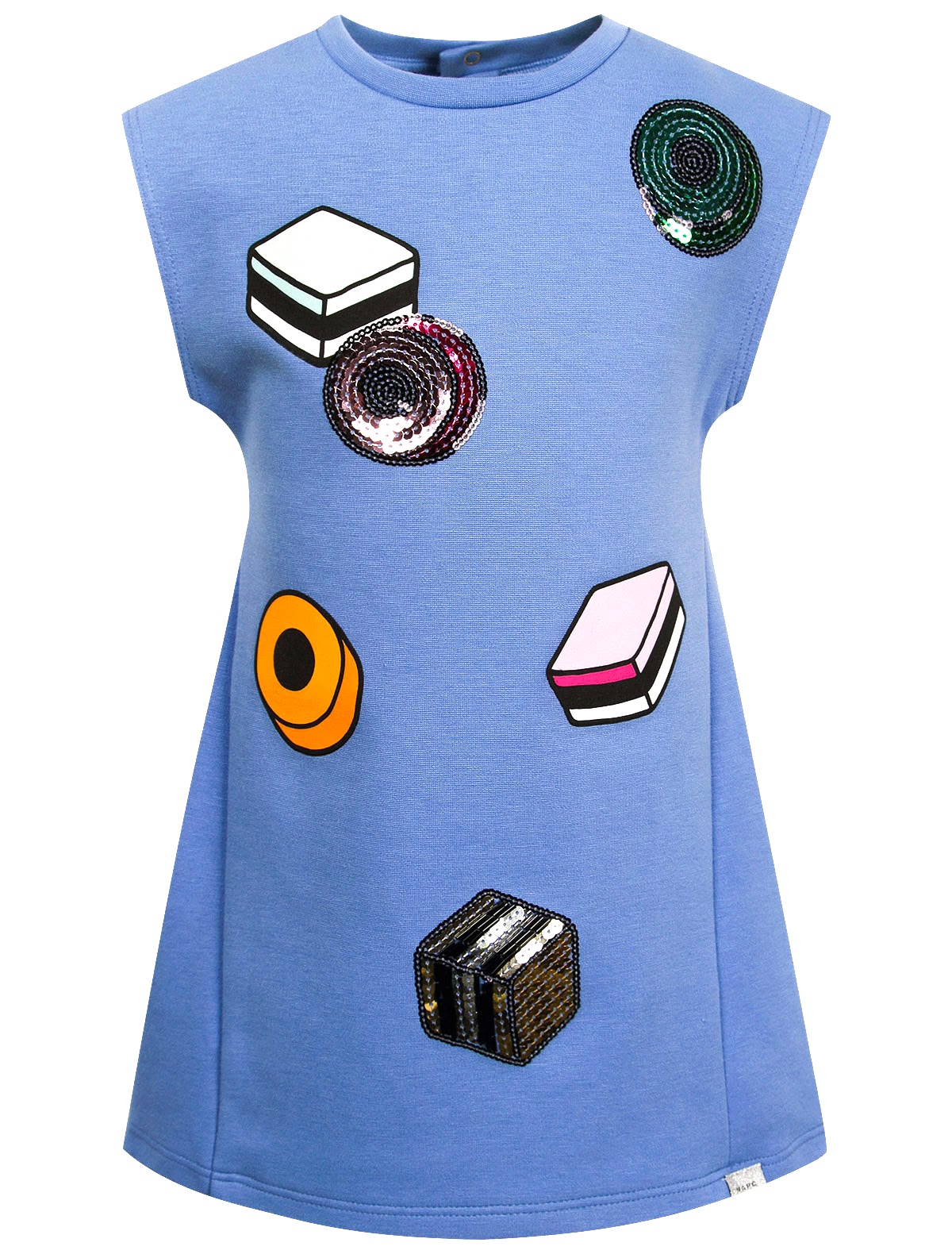 Платье-футболка с принтом и пайетками