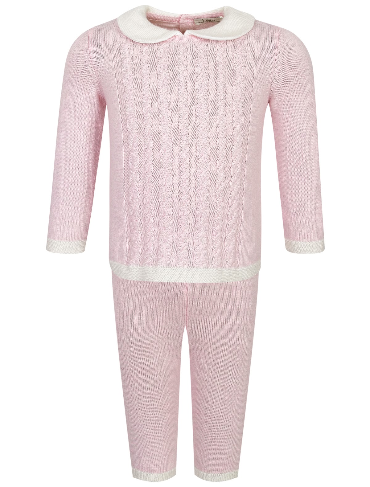 Кашемировый комплект из джемпера и брюк нежно-розовый