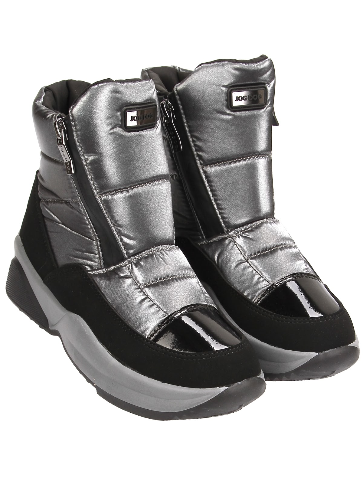 Серебристые утепленные ботинки