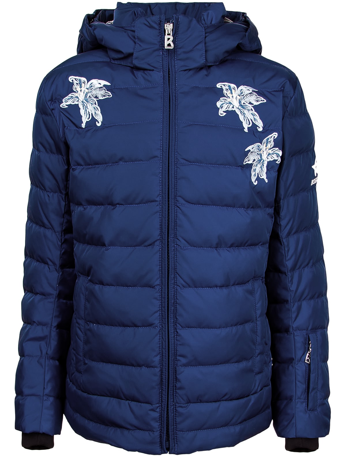 Синяя куртка с белыми цветами