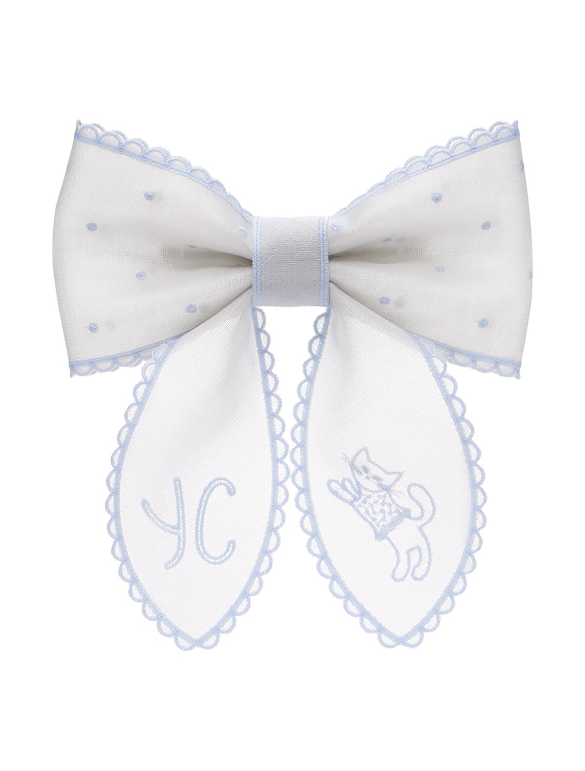 Голубая заколка из шелка