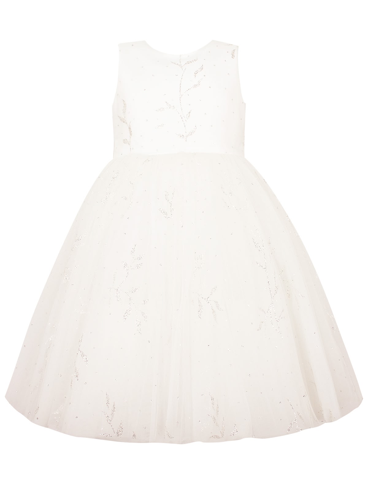 Белое платье с блестящим декором