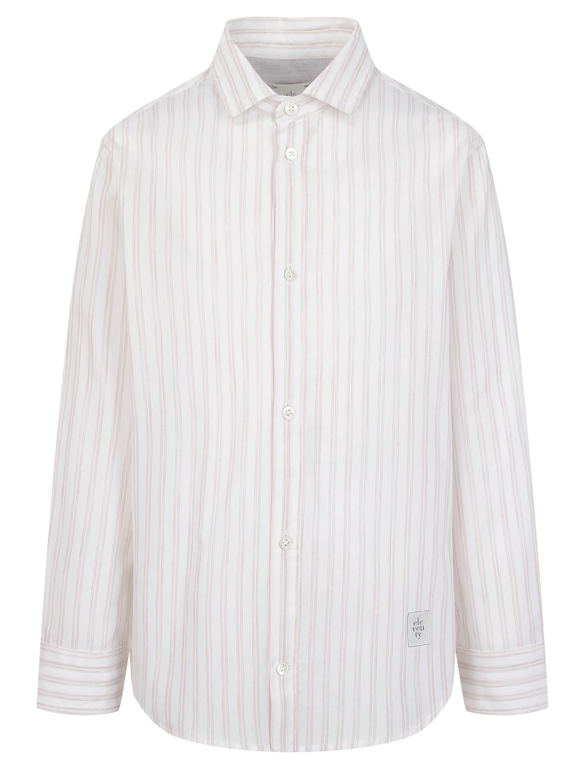 Рубашка в бежевую полоску