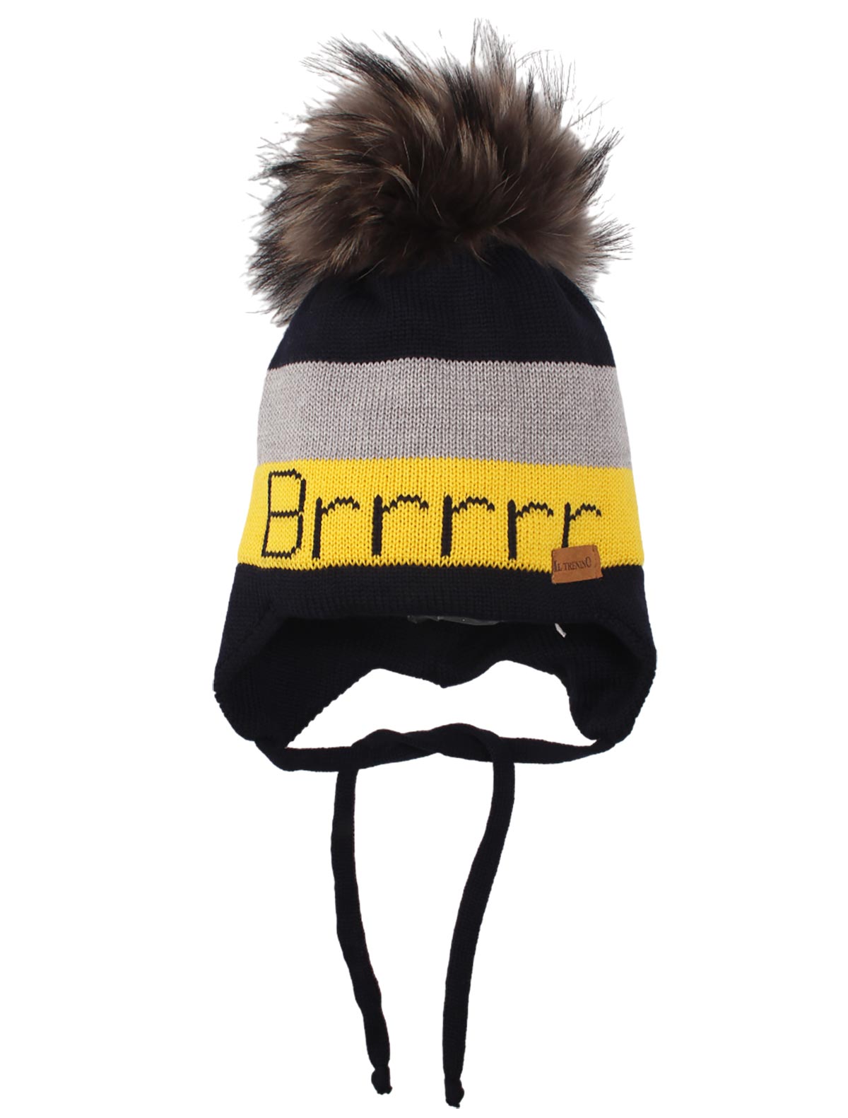 Цветная шапка из шерсти с пумпоном