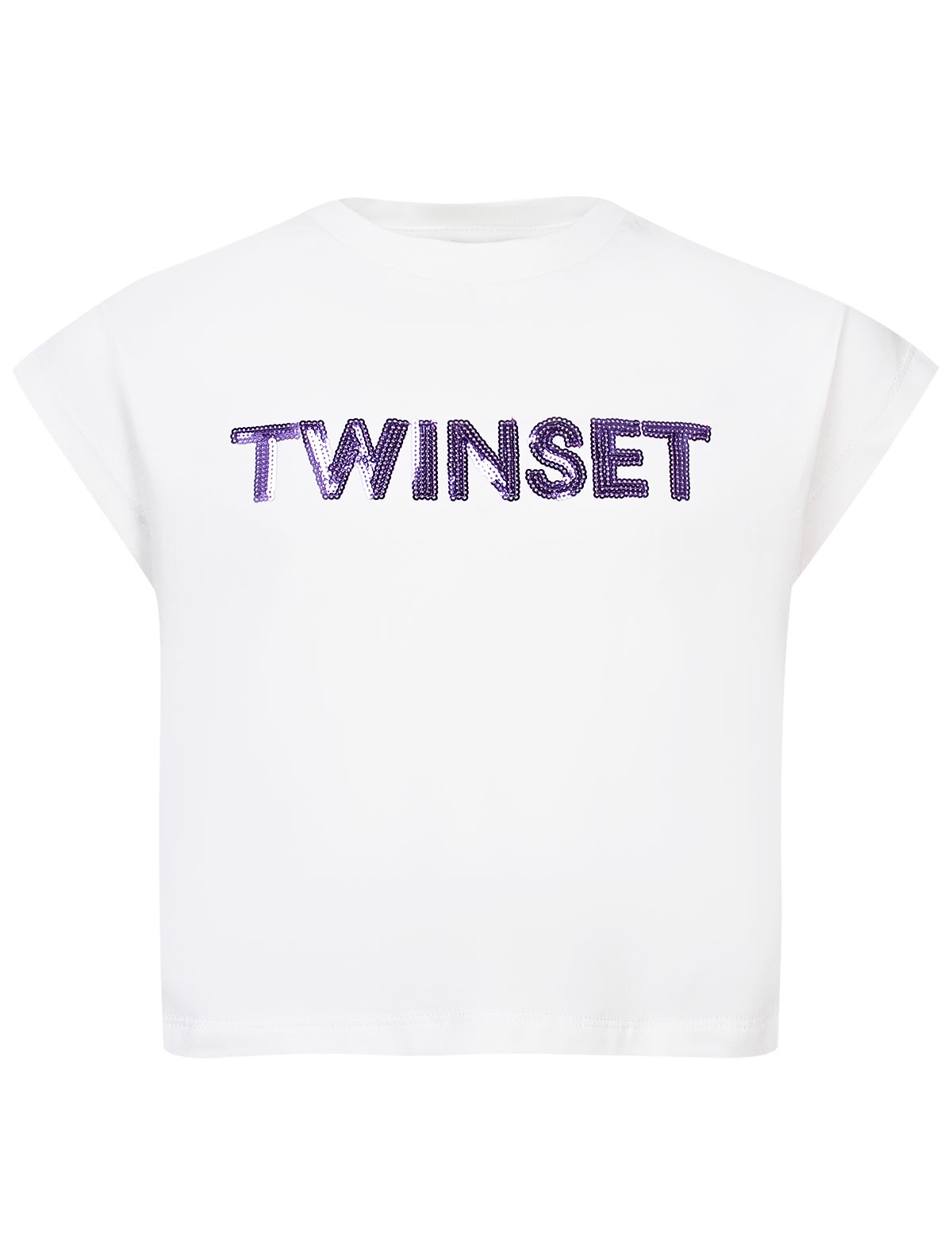 Футболка с фиолетовым логотипом