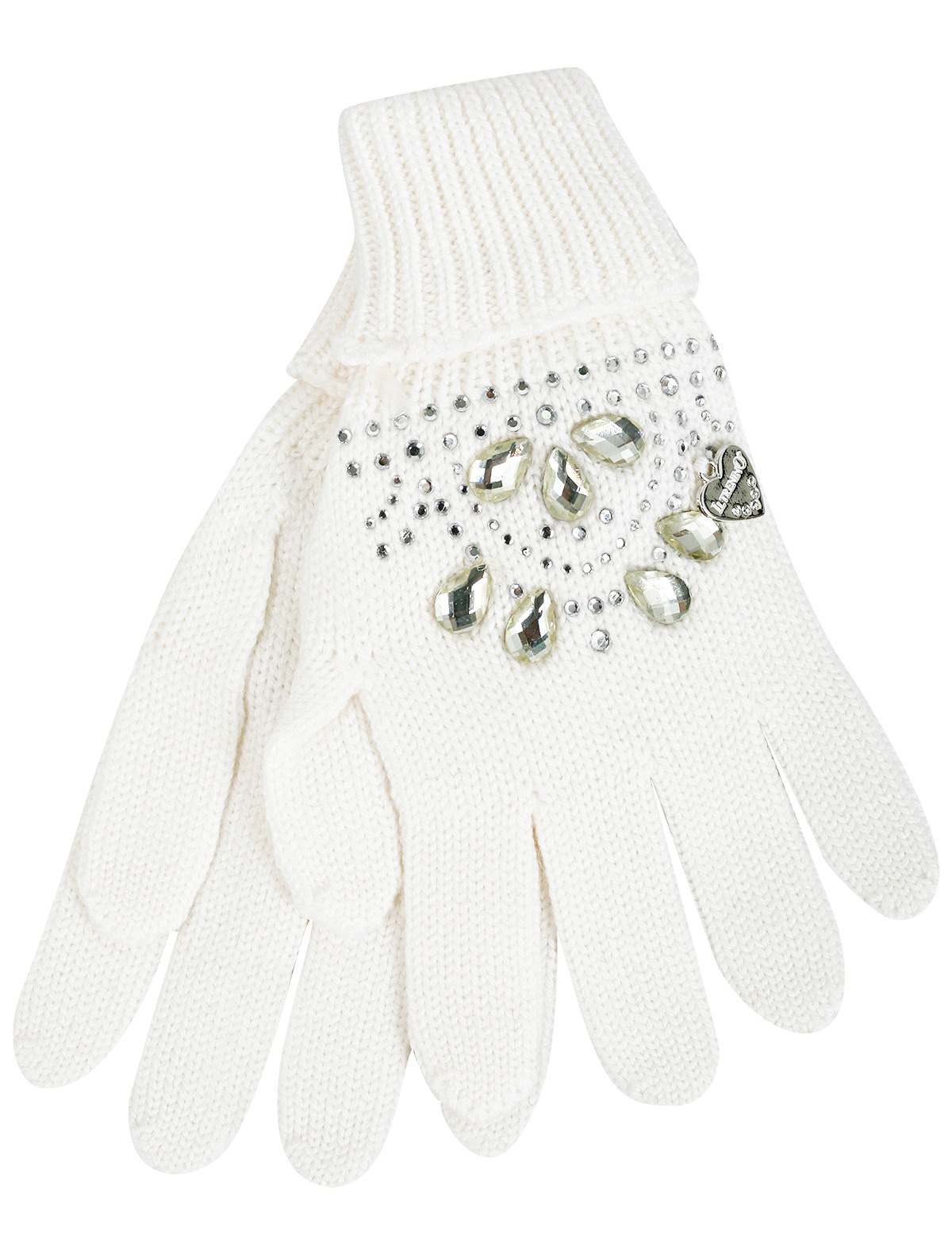 Шерстяные перчатки с кристаллами